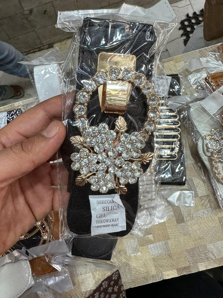 Elastic Fabric Waist Belt for Women Dresses Flower Leaf Design Stretch