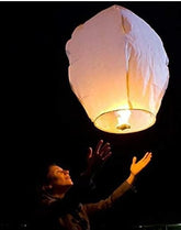 Paper Flying Sky Lantern Hot Air Balloon with Fuel Wax Candle (Assorted Colour) - Pack of 10