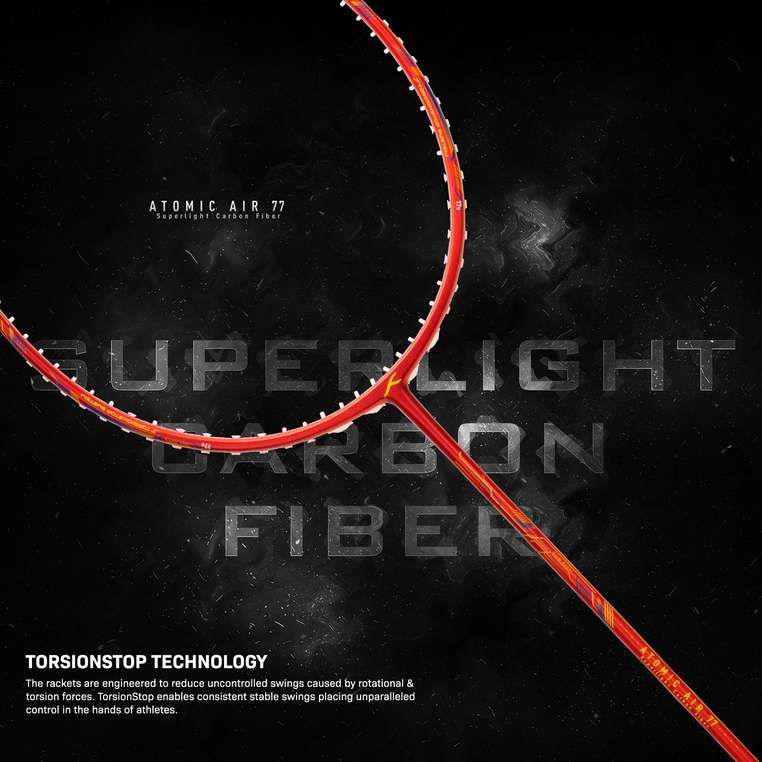 Hundred atomic air 77 ful graphite badminton racket 32LBS max