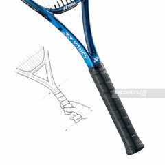 YONEX Smash Team Tennis Racquet (Strung, 290g, Deep Blue) and white silver