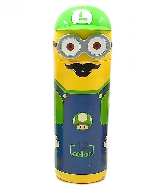 Cute Minions Cartoon Character Sketch Pens Box With 12 Colored Pens for KidsCute Minions Cartoon Character