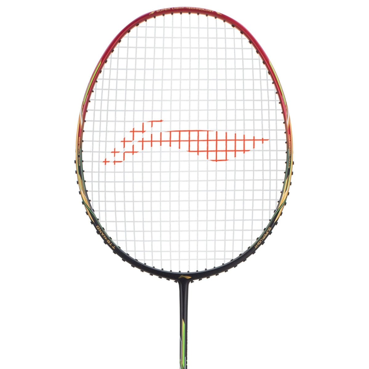 Li-Ning Air Force 77 G2 Carbon Fiber Strung Badminton Racket (Black/Red,Pack of 1)