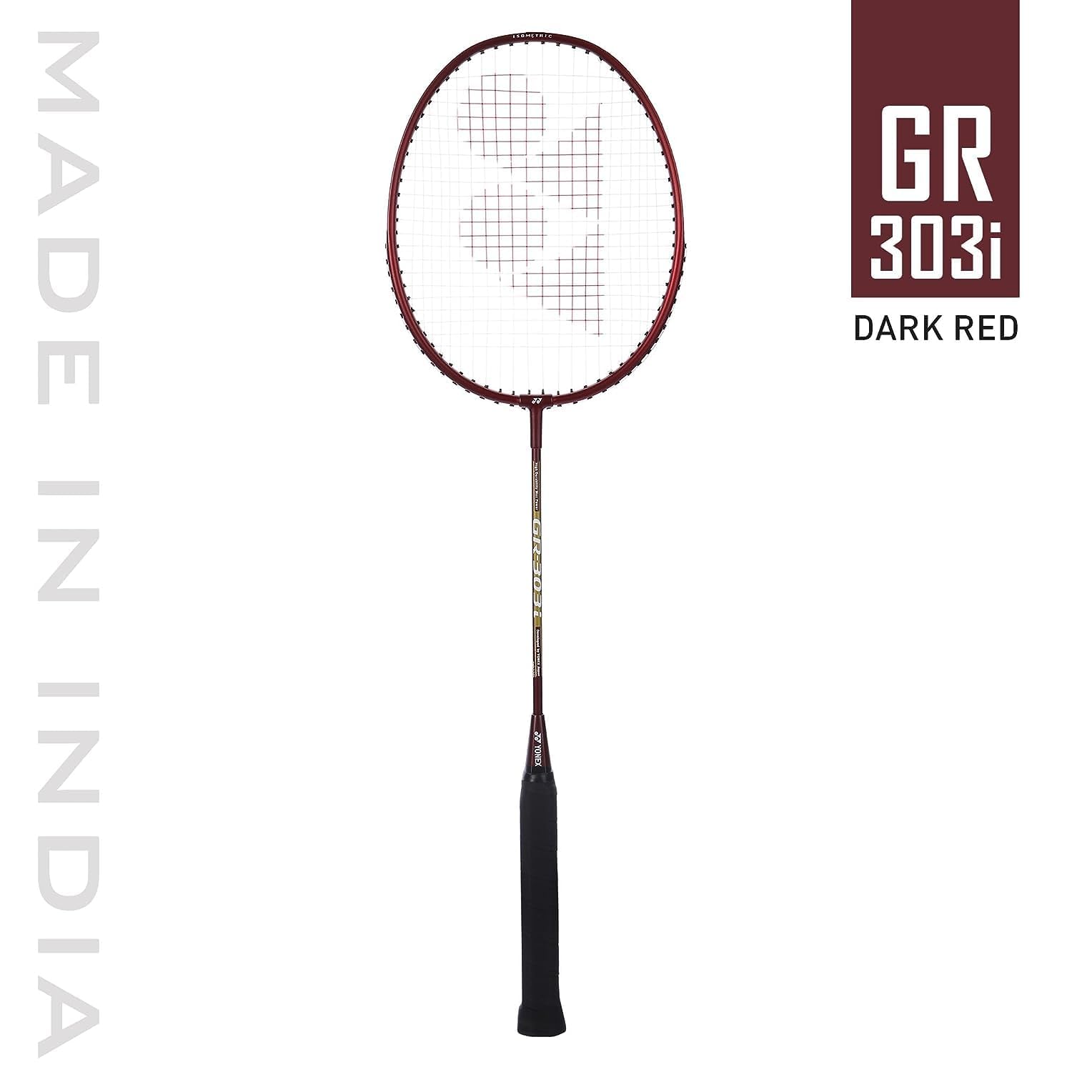 Yonex GR 303i Dark Red Strung Badminton Racket