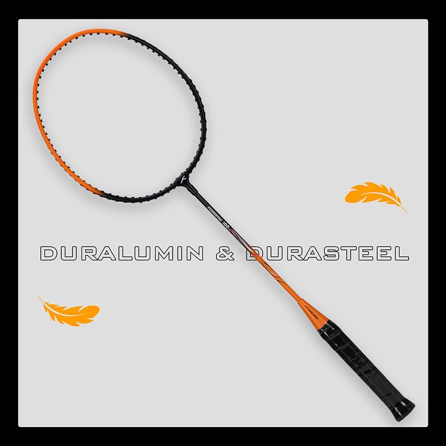 HUNDRED Aluminium Powertek 100 (Set of 2) Badminton Racket with Full Cover (115G,