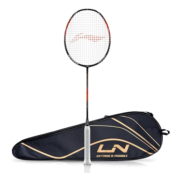 Li-Ning Axforce Tiger Unstrung Badminton Racquet for Professional Players| 32 LBS Max Tension | Head Heavy | 7mm Flexible Shaft | Carbon Fibre Frame
