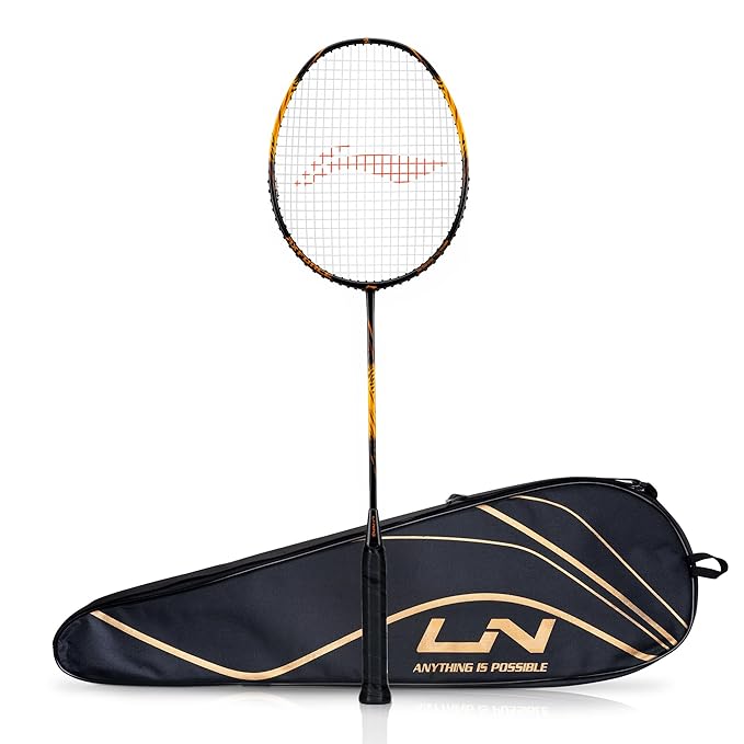 Li-Ning Axforce Tiger Unstrung Badminton Racquet for Professional Players| 32 LBS Max Tension | Head Heavy | 7mm Flexible Shaft | Carbon Fibre Frame