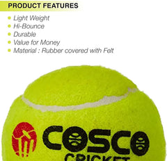 Cosco Cricket Tennis Balls - Pack of 6