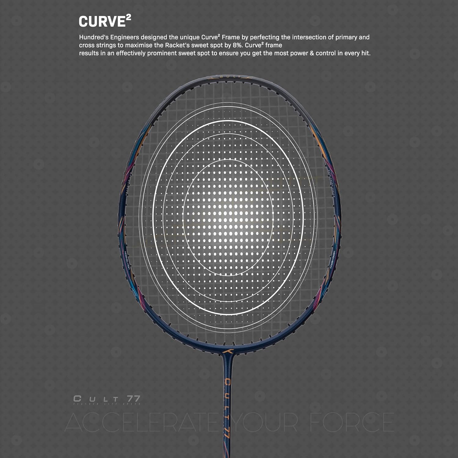 HUNDRED Cult 77 Carbon Fibre Badminton Racket