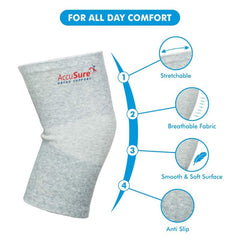 AccuSure Knee Cap Bamboo Yarn K-12 Comfort Pair