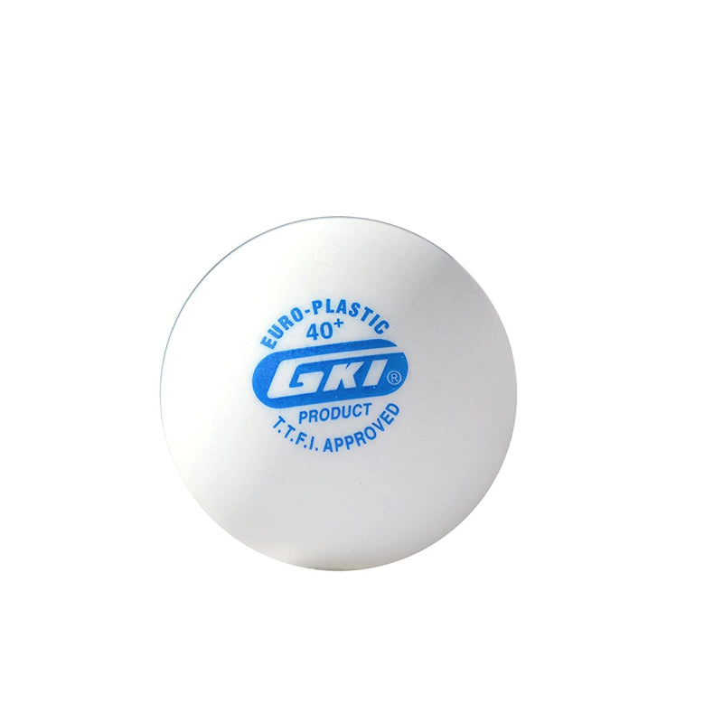 GKI Euro Plastic 40+ Table Tennis Balls - White (Pack of 6)