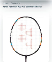 Yonex nenoflare 700 play badminton racket