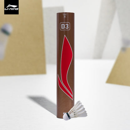 LiNing D3 Feather Shuttlecock (White) - Pack of 12
