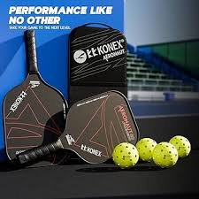 Konex 14mm Pickleball Paddle | Lightweight & Durable Racket with Non Slip PU Comfortable Grip | Includes Sleeve Cover | Ideal for Effortless & Powerful Striking(Pack of 2)