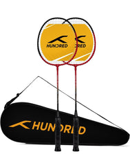 HUNDRED Aluminium Powertek 100 (Set of 2) Badminton Racket with Full Cover (115G,