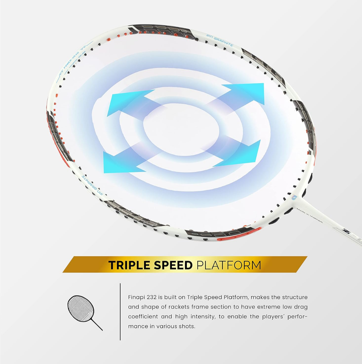 Apacs Z-Ziggler (unstrung, Max Tension Upto 38 LBS) 6.4mm Slim Shaft