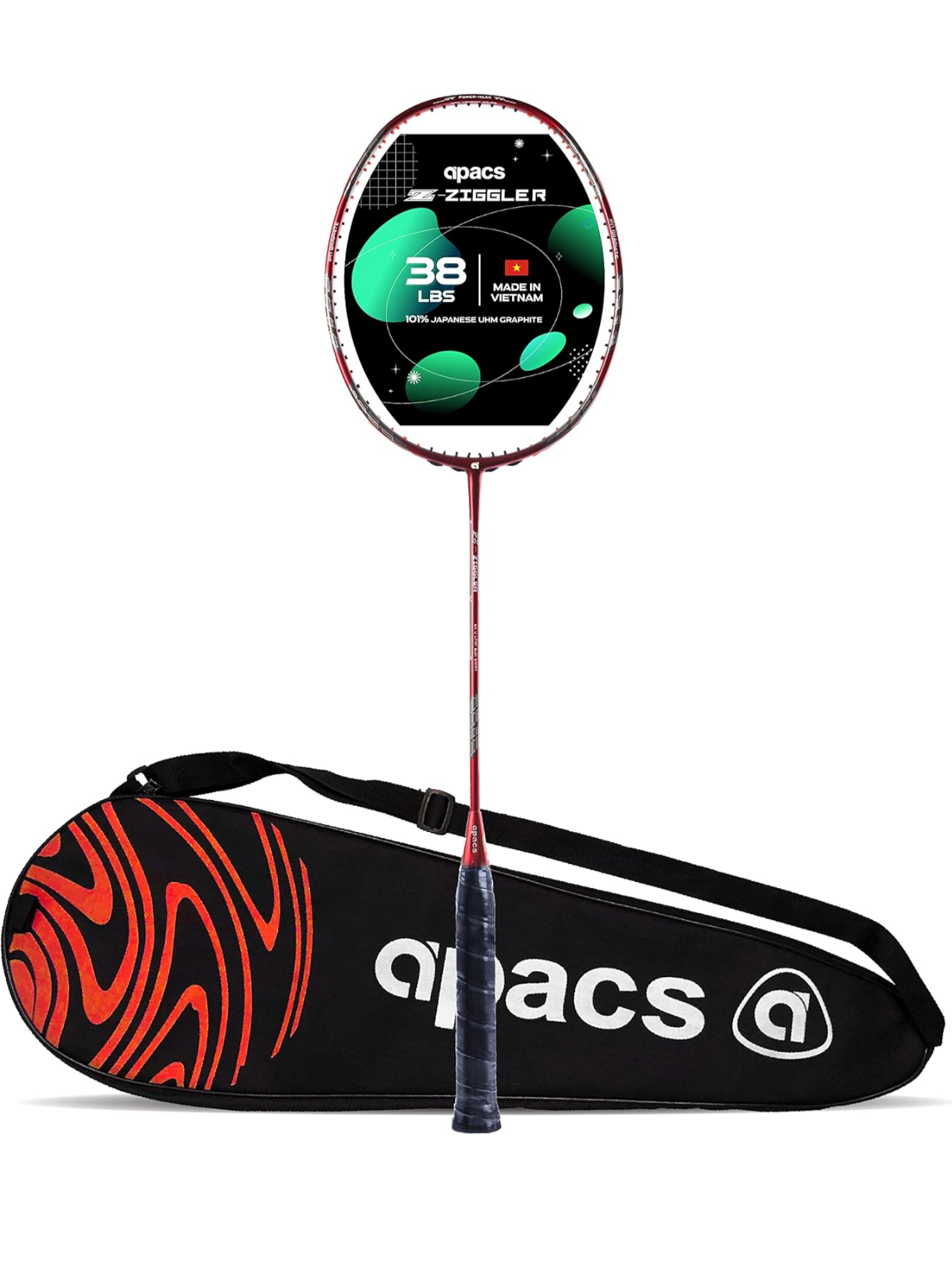 Apacs Z-Ziggler (unstrung, Max Tension Upto 38 LBS) 6.4mm Slim Shaft