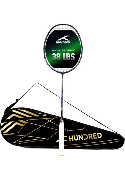 Hundred Predator 79 Extra Strong or understang Japan Made Graphite Strung Badminton Racket with Full Racket Cover | 79 Grams (5U) | Maximum Tension : ≤38lbs