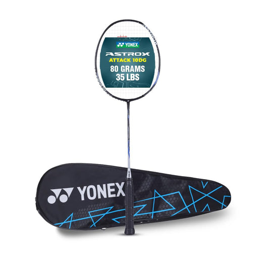 Yonex Astrox Attack 10 DG Badminton Racket G4 4U- Black – Aggressive Power Racket for Attacking Playe