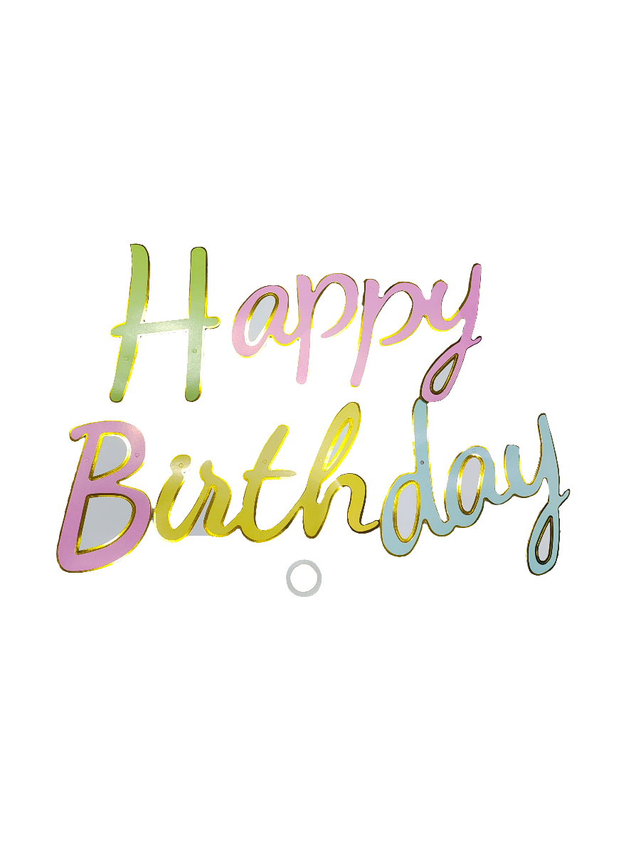 Happy Birthday paper cursive banner
