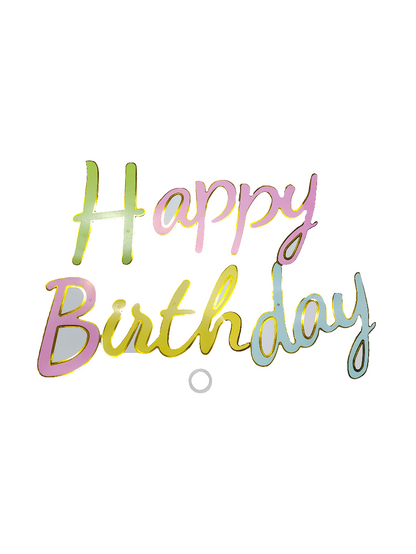 Happy Birthday paper cursive banner