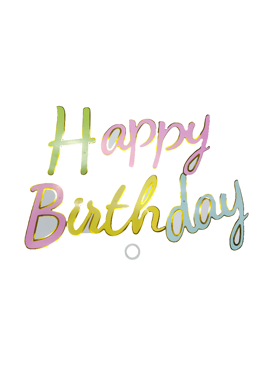 Happy Birthday paper cursive banner