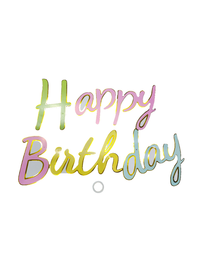 Happy Birthday paper cursive banner