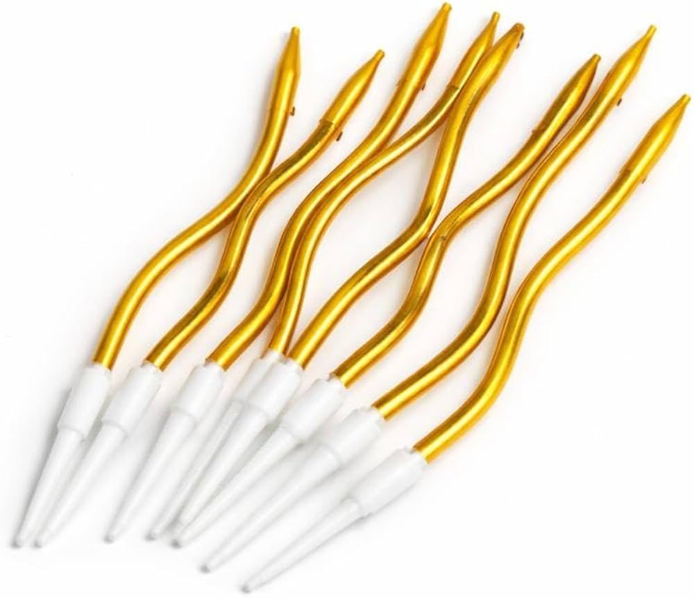 Golden Spiral Birthday Candles – Pack of 6 Long Spiral Cake Candles