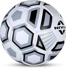 Nivia Black & White Football/Rubberized Stitched Football/32 Panel/Suitable for Hard Ground without Grass/Training Football/for Men/Women/Size - 5 (Black/White)