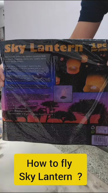 Paper Flying Sky Lantern Hot Air Balloon with Fuel Wax Candle (Assorted Colour) - Pack of 10