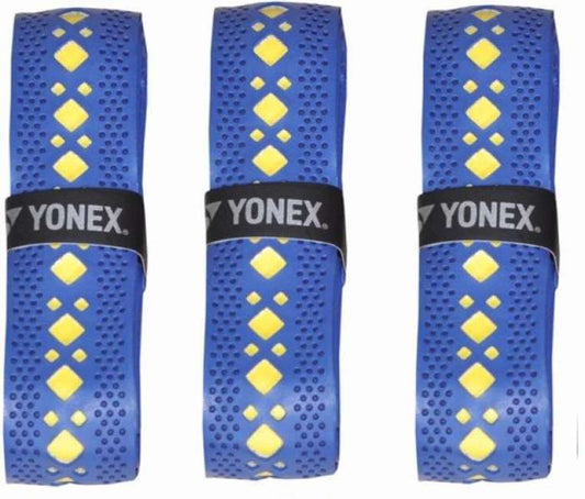 Yonex AC 7405 E2T Diamond Grip| Assorted Color | 1 Pc | Badminton Rackets – Non-Slip, Shock Absorbent, Durable Over Grip with Stylish Diamond Texture