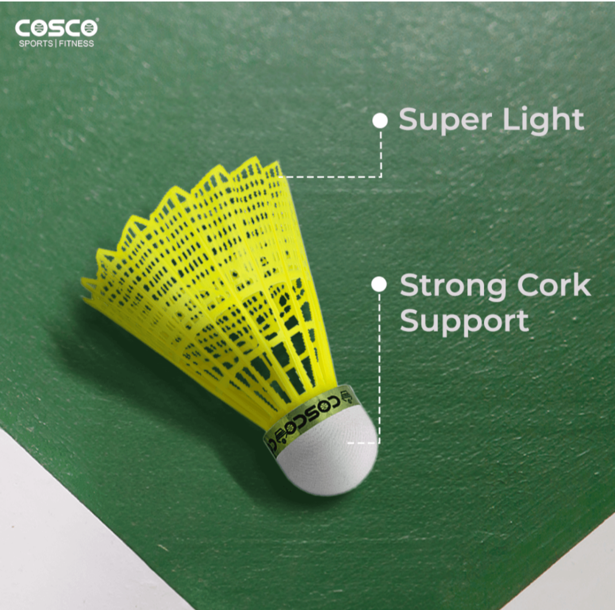 Cosco 500 nylon shuttlecock 6pcs packet