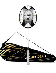 HUNDRED Viper 900 Carbon Fibre Strung Badminton Racket with Full Racket Cover