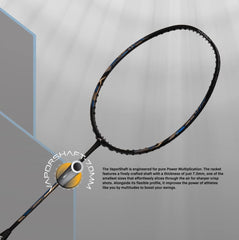 HUNDRED Viper 900 Carbon Fibre Strung Badminton Racket with Full Racket Cover