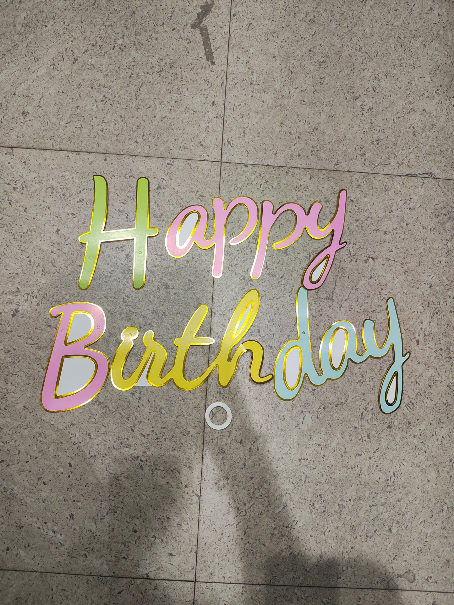 Happy Birthday paper cursive banner