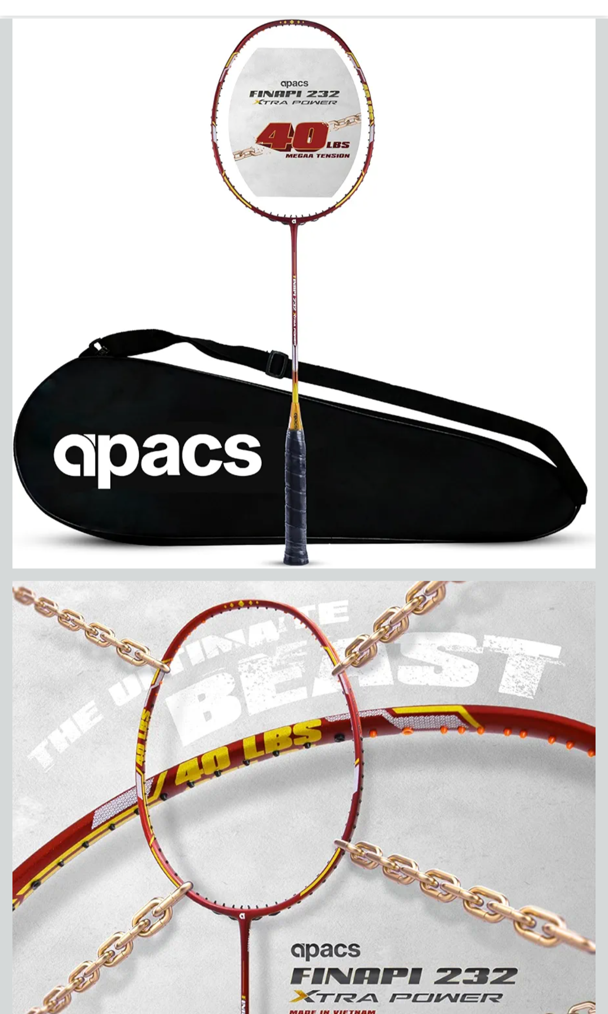 Apacs Finapi 232 XTRA Power Badminton Racket