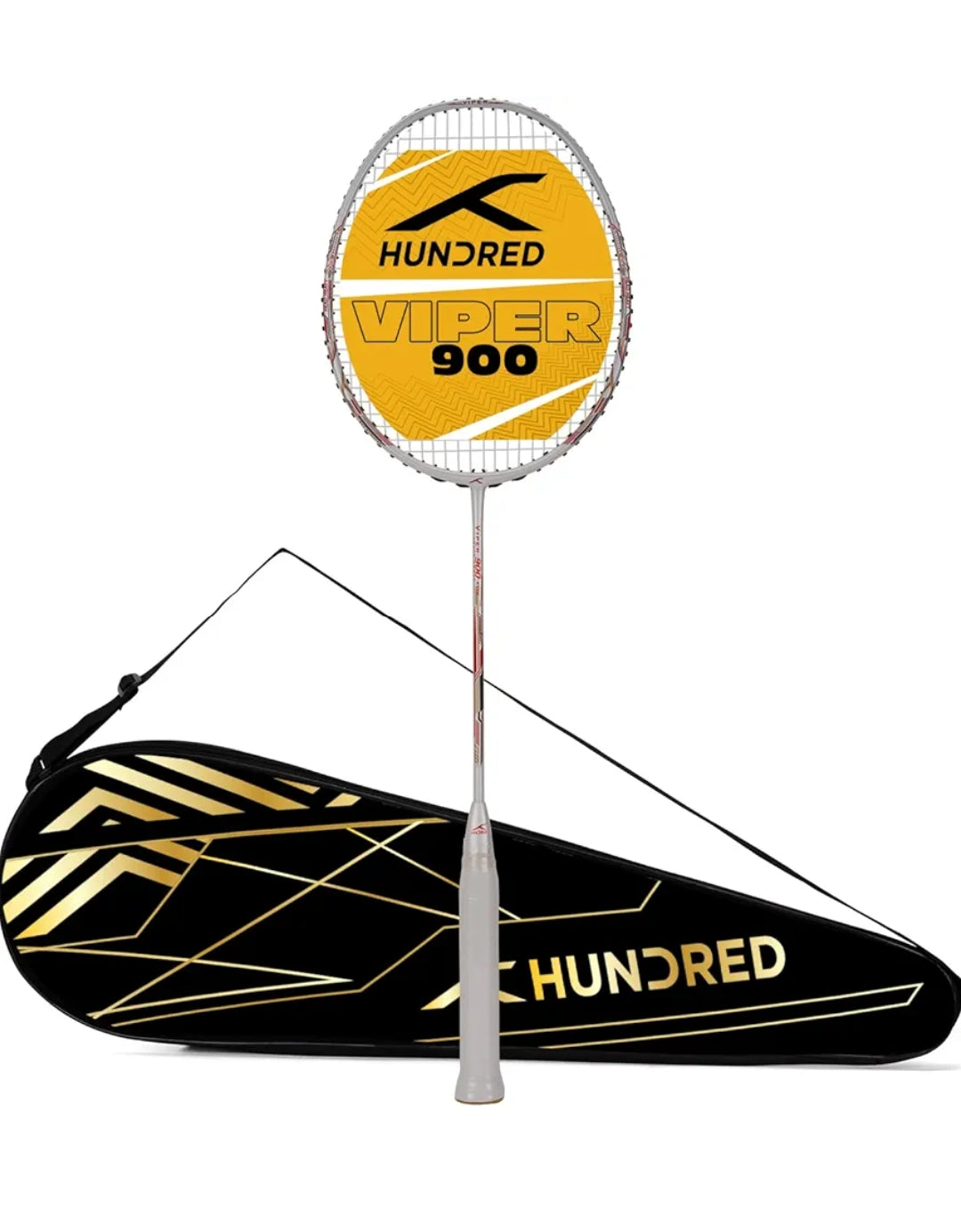 HUNDRED Viper 900 Carbon Fibre Strung Badminton Racket with Full Racket Cover