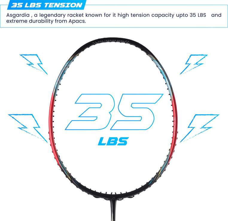 apacs Counter Attack (73G, 35LBS) Red, Black Unstrung Badminton Racquet