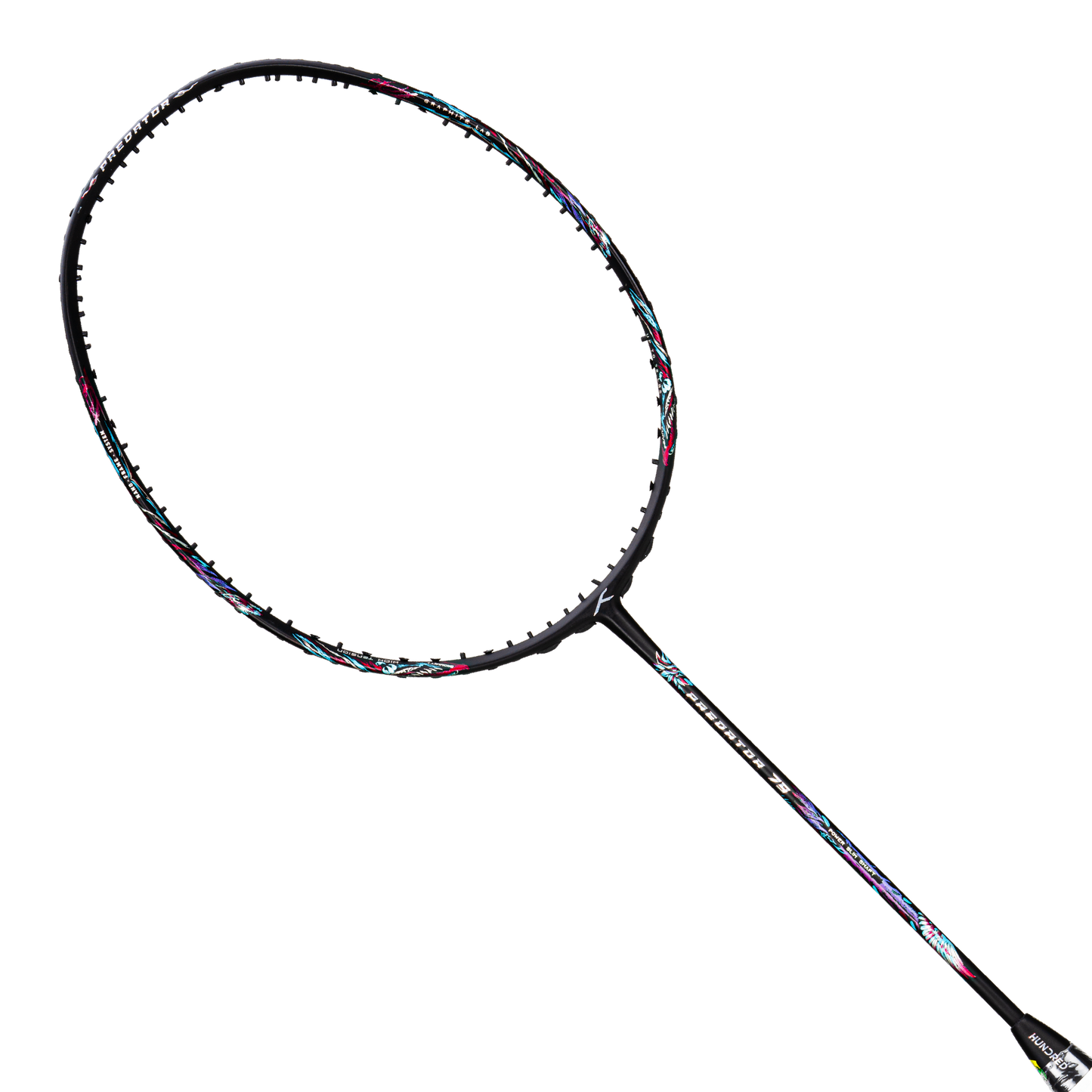 Hundred Predator 79 Extra Strong or understang Japan Made Graphite Strung Badminton Racket with Full Racket Cover | 79 Grams (5U) | Maximum Tension : ≤38lbs