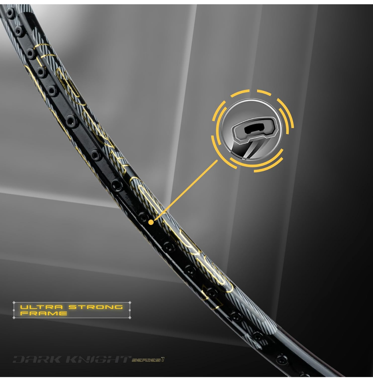 Apacs Dark Knight Series 1 | World's First 40LBS, 80g Ultra Strong Frame | 100% Japanese Graphite | Ultra high Tension Yet Super Light | Special Series Badminton Racket with Full Cover