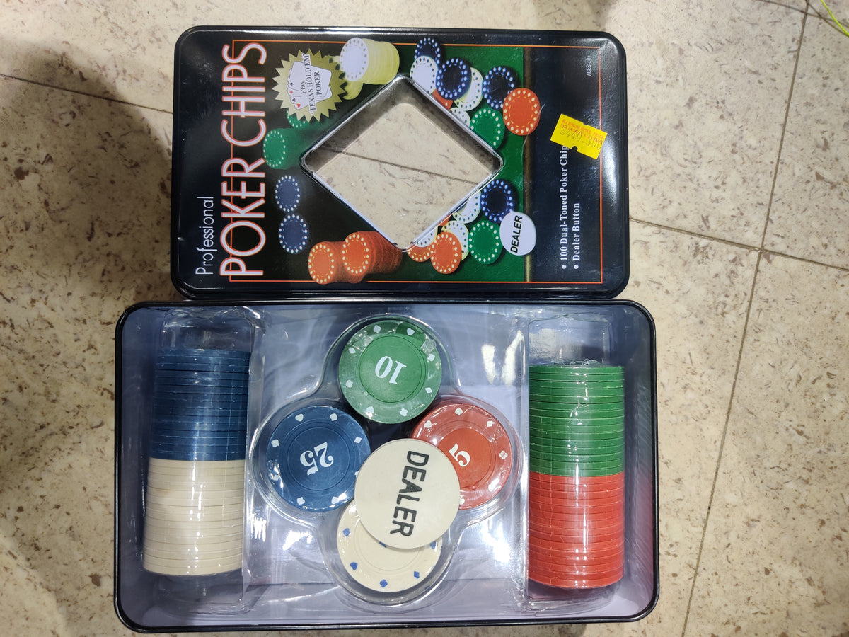 Multicolour 100 Poker Chips Set