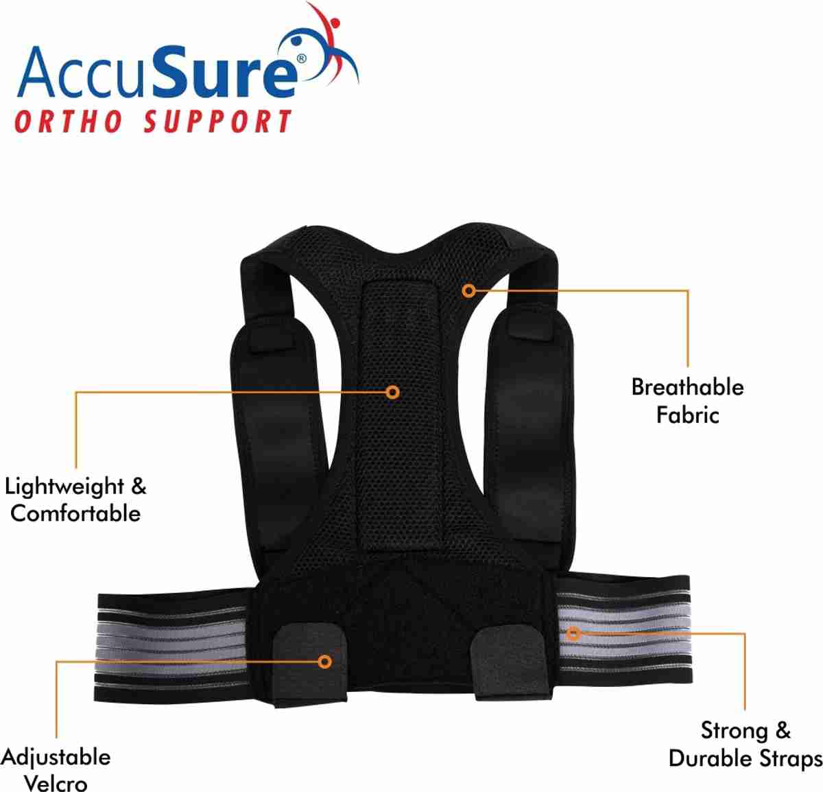 Accu Sure ortho support POSTURE CORRECTOR belt  soft and light fabric