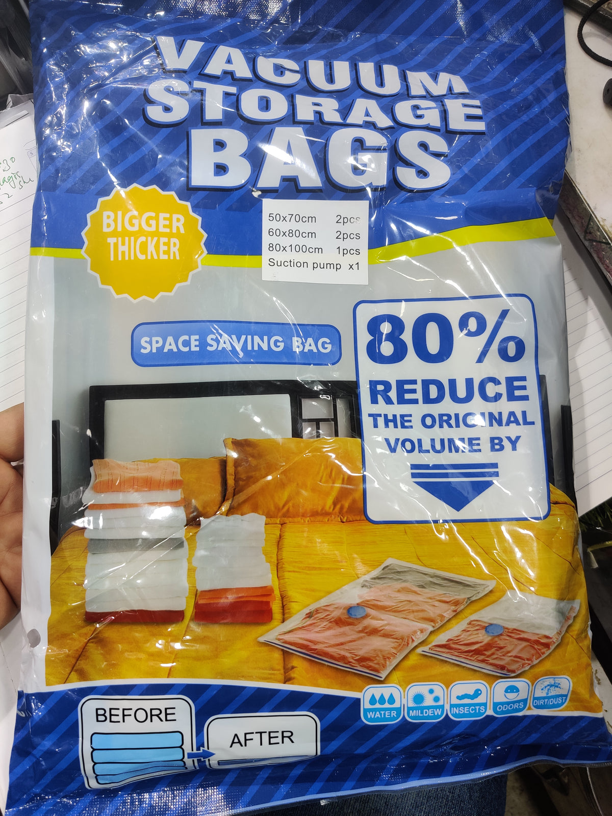 8pcs Space Saver Vacuum Storage Bags Set (2pcs 80x100cm/2pcs