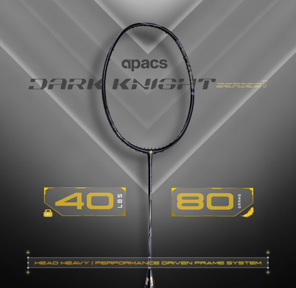 Apacs Dark Knight Series 1 | World's First 40LBS, 80g Ultra Strong Frame | 100% Japanese Graphite | Ultra high Tension Yet Super Light | Special Series Badminton Racket with Full Cover