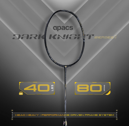 Apacs Dark Knight Series 1 | World's First 40LBS, 80g Ultra Strong Frame | 100% Japanese Graphite | Ultra high Tension Yet Super Light | Special Series Badminton Racket with Full Cover