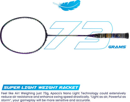 Apacs Super Speed (Unstrung) | World’s First 5.5mm Slim Shaft | Aero Box Frame | Durapro Carbon + Power Booster Shaft | 32 lbs Max Tension | Slightly Head Heavy | 6U | Made in Vietnam (Black)