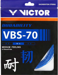 VICTOR VBS-70 (0.70mm x 10mm) Durability Medium Feeling Badminton String Available in 7 Different Color