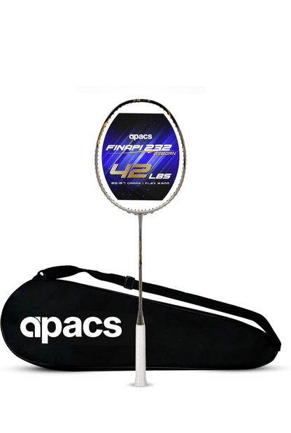 Apacs Finapi 232 Reborn (Unstrung, 42 LBS Mega Tension, World's Toughest Frame) Power Series Badminton Racket | Made with 100% Japanese Ultra Graphite Badminton Racquet with Full Cover (Blue)