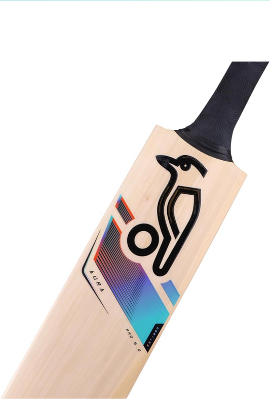 Kookaburra Aura Pro 8.0 Kashmir Willow Cricket Bat | Durable Junior Cricket Bat | Lightweight & Powerful Design for Aspiring Players (Size 5)