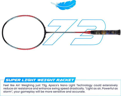 apacs Counter Attack (73G, 35LBS) Red, Black Unstrung Badminton Racquet