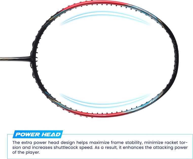 apacs Counter Attack (73G, 35LBS) Red, Black Unstrung Badminton Racquet